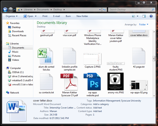 WIndows 7 Explorer