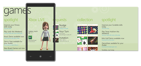 Windows Phone 7 Xbox LIVE Games Hub Windows Phone 7 Xbox LIVE Games Hub